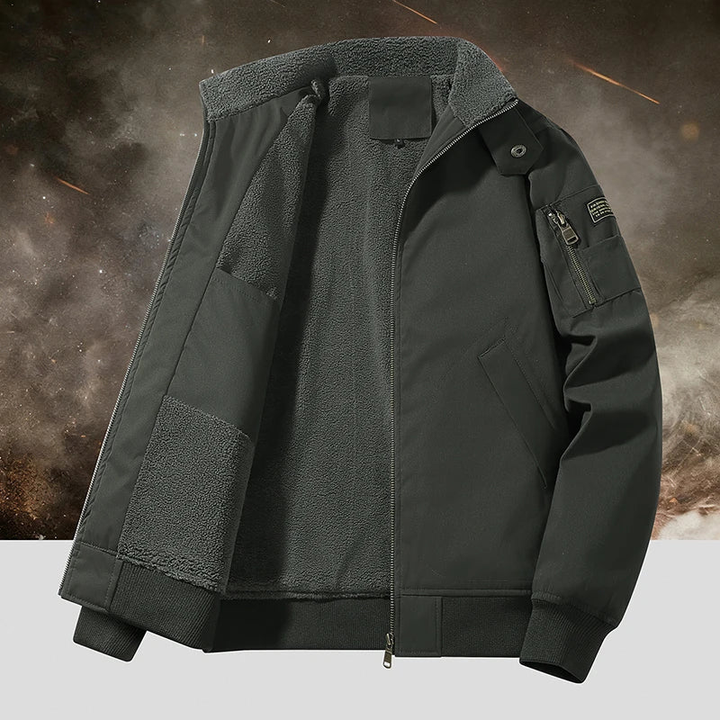 New Windbreaker Bomber Jacket Men Autumn Winter Military Coat Men's Fleece Tactics Jackets Man Cargo Casual Jackets Mens Clothes