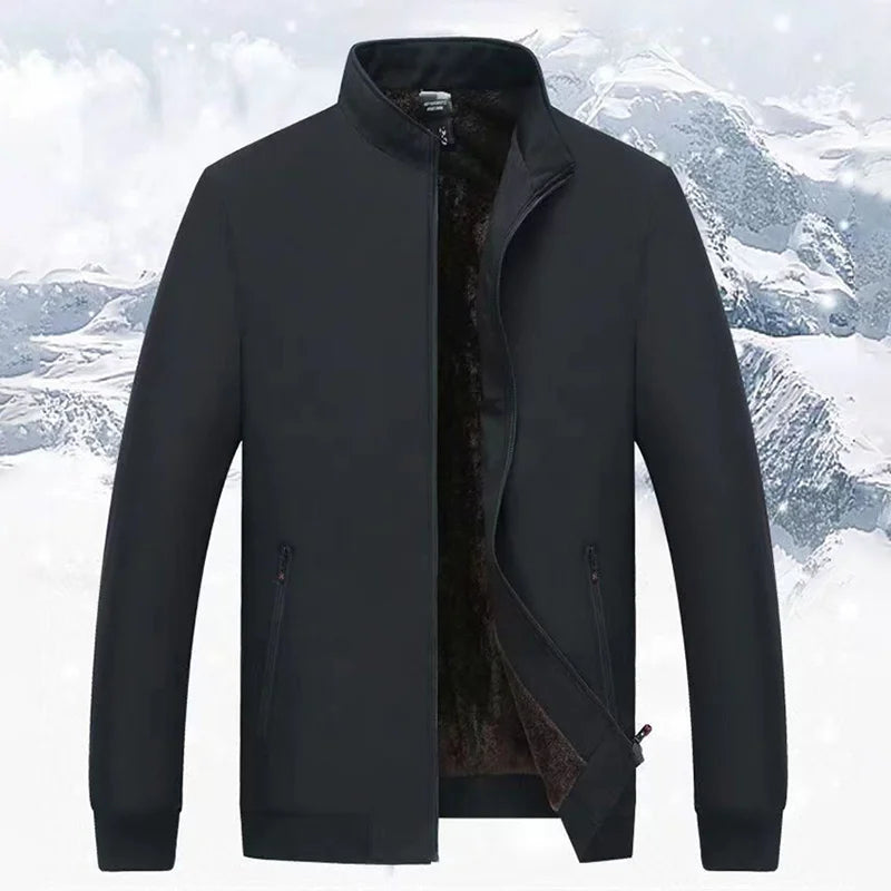 Men Thermal Warm Winter Jackets Casual Fleece Lining Coats Windproof Casual Business Jacket Thick Warm Outdoor walking Outerwear