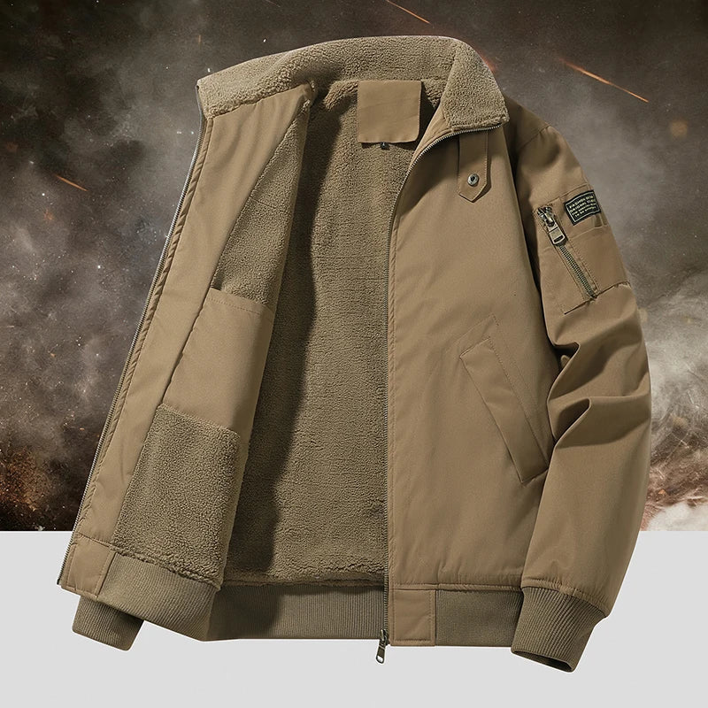 New Windbreaker Bomber Jacket Men Autumn Winter Military Coat Men's Fleece Tactics Jackets Man Cargo Casual Jackets Mens Clothes