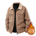 Men's Wool and Thick Corduroy Workwear for Autumn and Winter, Fashionable and Casual, Loose Fitting Men's Warm Cotton Jacket