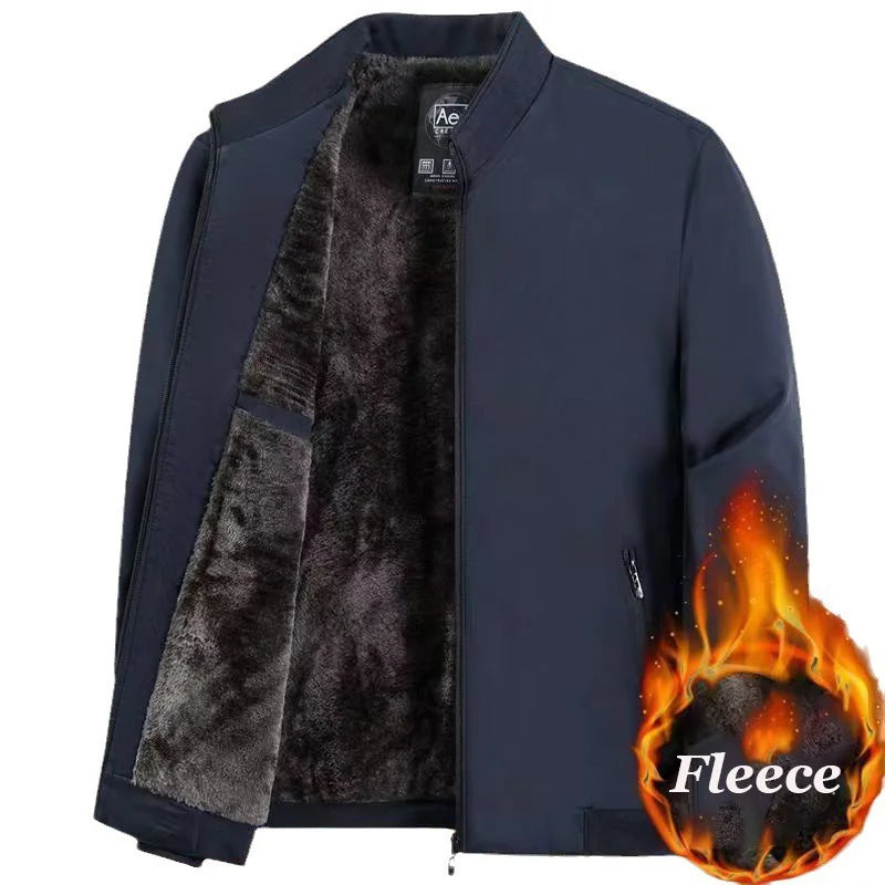 Men Thermal Warm Winter Jackets Casual Fleece Lining Coats Windproof Casual Business Jacket Thick Warm Outdoor walking Outerwear