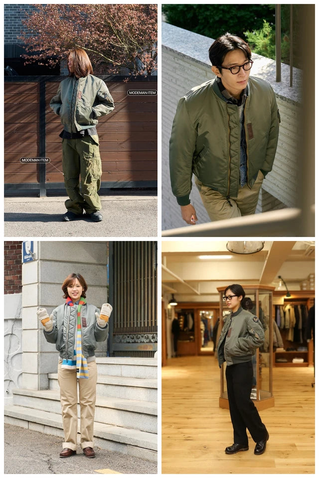 WII USAF William Gibson 2026 MA-1 Sage Green Winter Coat Pilot Nylon VTG Padded L2B Vintage JAPAN Bomber Flight Jacket For Men