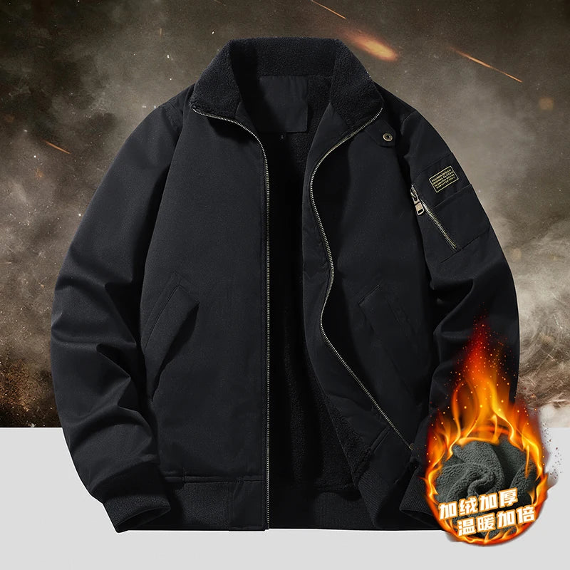 New Windbreaker Bomber Jacket Men Autumn Winter Military Coat Men's Fleece Tactics Jackets Man Cargo Casual Jackets Mens Clothes