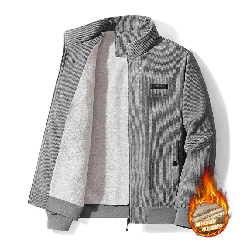 Men's Warm Winter Jacket Thick-Padded Youth Insulated Coat Stand-Up Collar Casual Jacket for Outdoor Sports