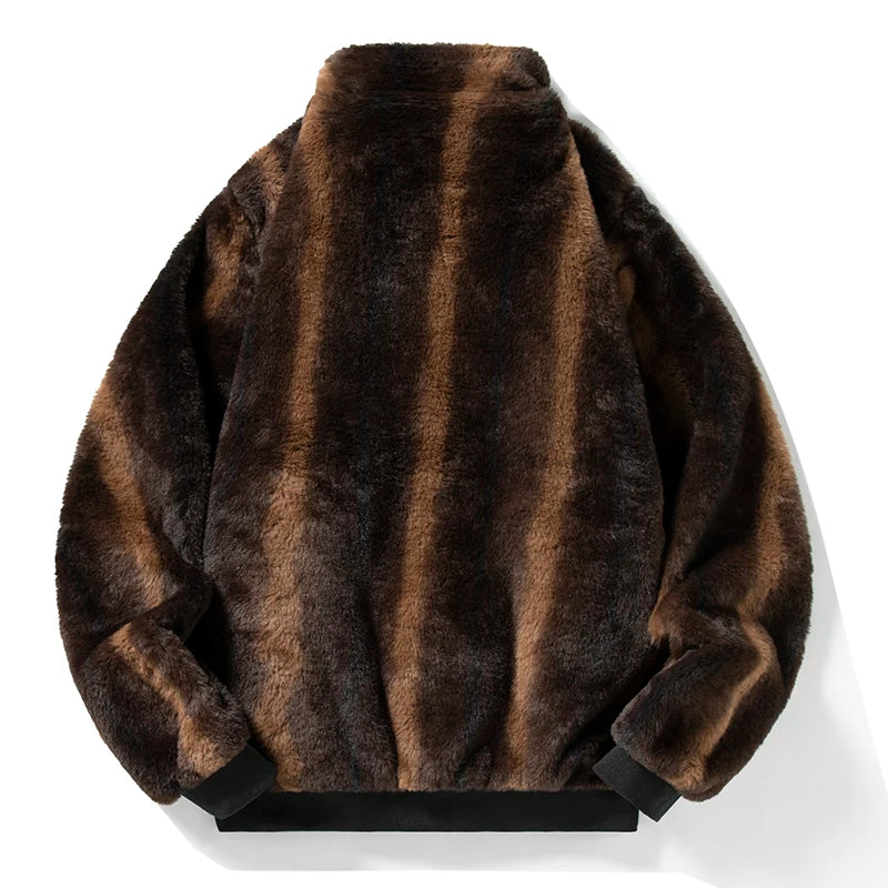 YJKVUR Men's Jacket 2025 Winter New Thick Warm Double-Sided Fleece Lined Windproof Outerwear for Cold Weather Soft Comfortable ﻿